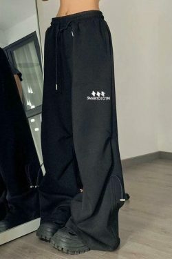 Y2K Aesthetic Street Loose Leg Sweatpants - Coquette Fashion with Grunge & Pastel Goth Vibes