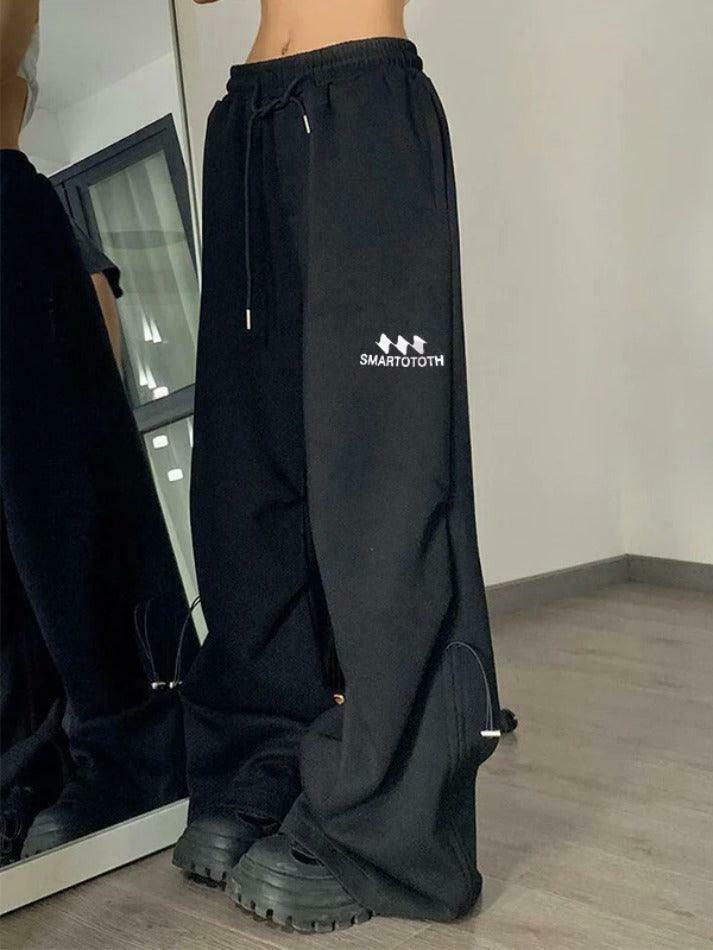 Y2K Aesthetic Street Loose Leg Sweatpants - Coquette Fashion with Grunge & Pastel Goth Vibes