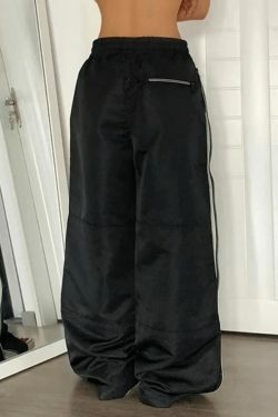 Y2K Aesthetic Street Style Cargo Skirt in Color Contrast Wide Leg Pants