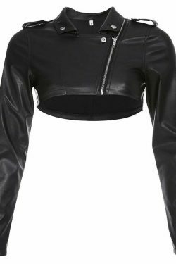 Y2K Aesthetic Street Style PU Leather Jacket for Women - Coquette & Grunge Fashion