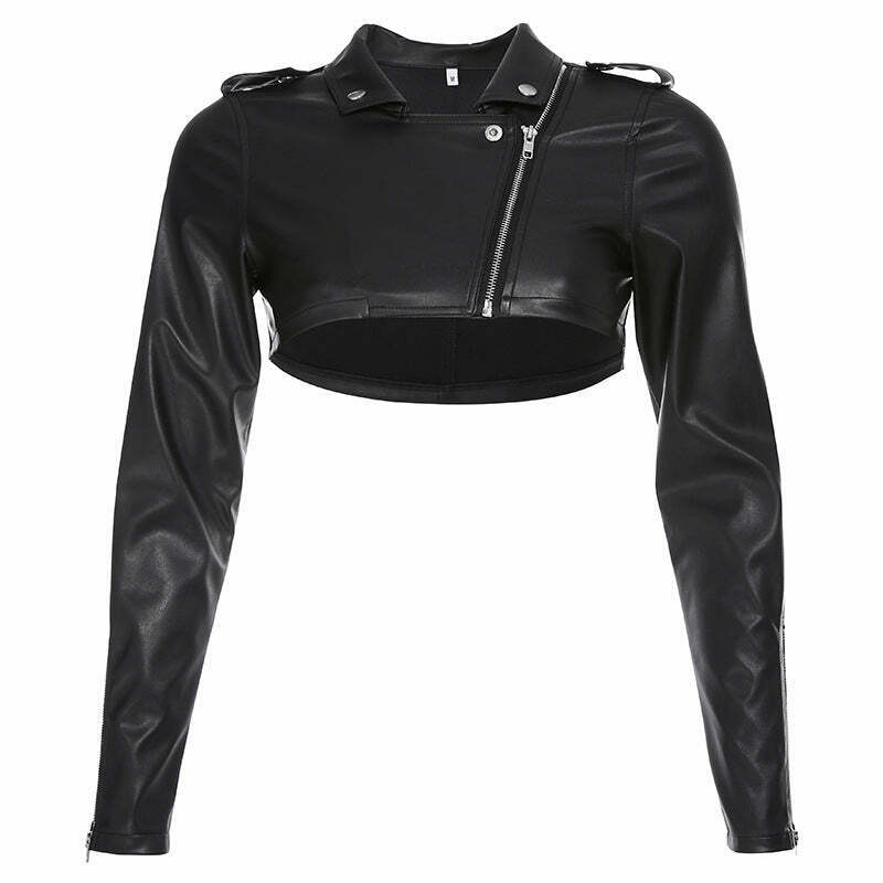Y2K Aesthetic Street Style PU Leather Jacket for Women - Coquette & Grunge Fashion