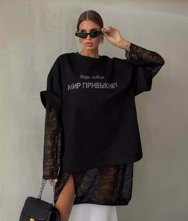 Y2K Aesthetic Street Style Sweatshirt and Loose Dress for Women - Coquette and Grunge Fashion