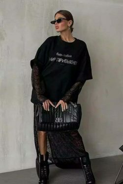 Y2K Aesthetic Street Style Sweatshirt and Loose Dress for Women - Coquette and Grunge Fashion