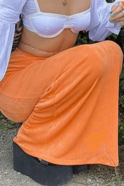 Y2K Aesthetic Stretchy Maxi Skirt in Coquette Style with Grunge Influence