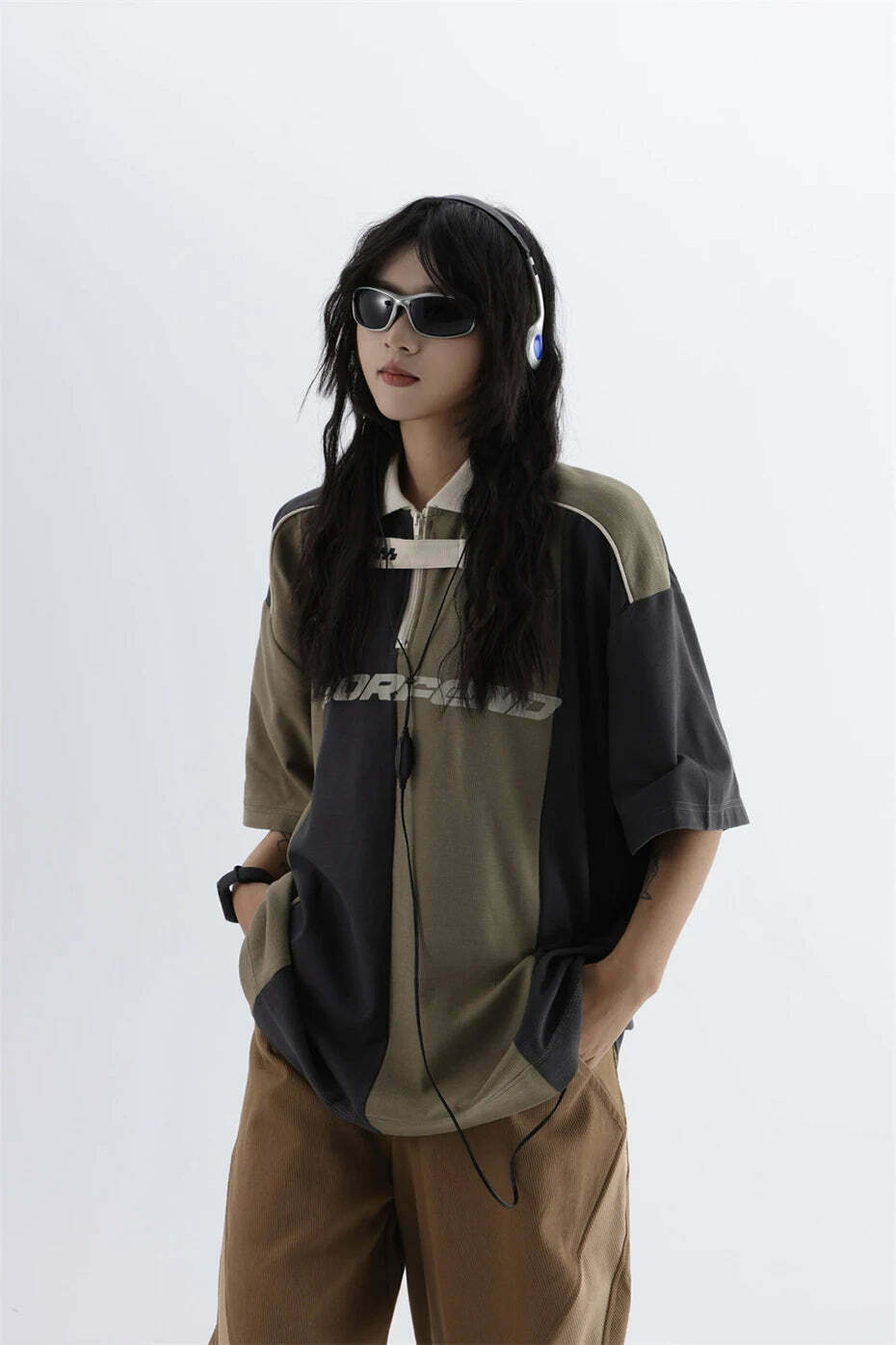 Y2K Aesthetic Stripe Sports Jersey for Women - Coquette & Grunge Style Fashion Statement