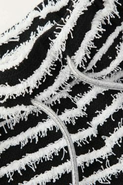 Y2K Aesthetic Stripe Tie Waist Shorts - Coquette Grunge Fashion & Pastel Goth