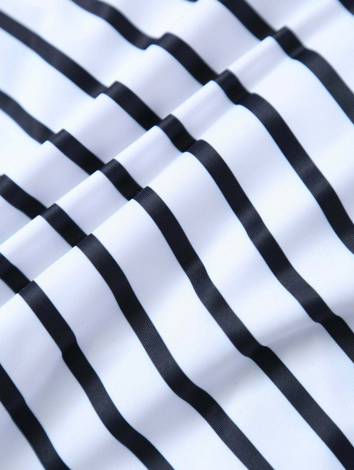 Y2K Aesthetic Striped Black Cut Out Swimsuit - Coquette & Grunge Style Fashion