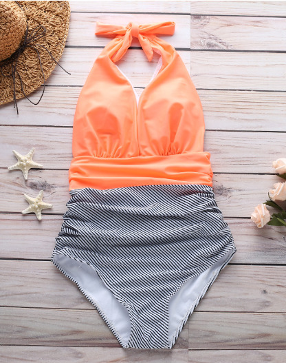 Y2K Aesthetic Striped Deep V-Neck One-Piece Bikini for Women - Coquette Fashion Swimwear Y2K Aesthetic Striped Deep V-Neck One-Piece Bikini for Women - Coquette Fashion Swimwear