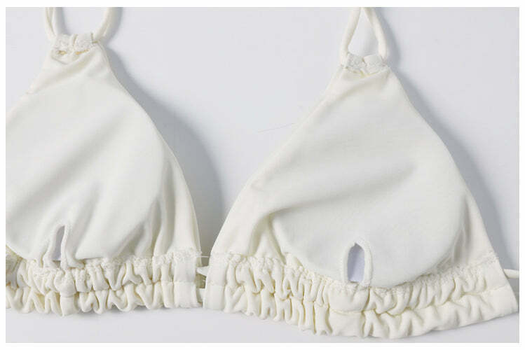 Y2K Aesthetic Striped Halter Bikini Set - Coquette Style for Women Y2K Aesthetic Striped Halter Bikini Set - Coquette Style for Women