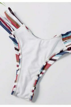 Y2K Aesthetic Striped Halter Bikini Set - Coquette Style for Women