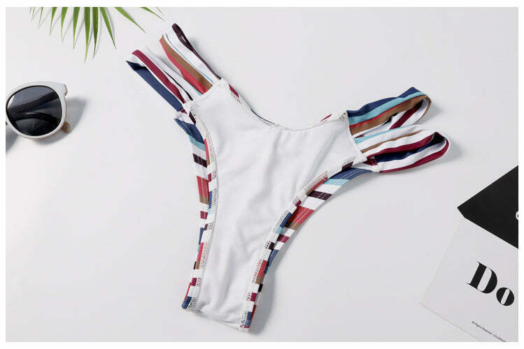 Y2K Aesthetic Striped Halter Bikini Set - Coquette Style for Women Y2K Aesthetic Striped Halter Bikini Set - Coquette Style for Women