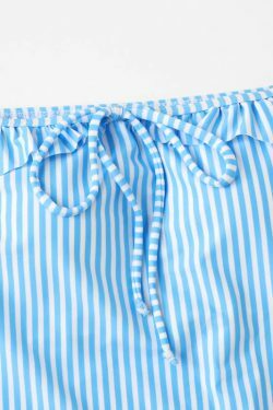 Y2K Aesthetic Striped High Leg Monokini Swimsuit - Coquette Fashion for Women