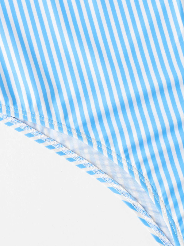 Y2K Aesthetic Striped High Leg Monokini Swimsuit - Coquette Fashion for Women Y2K Aesthetic Striped High Leg Monokini Swimsuit - Coquette Fashion for Women