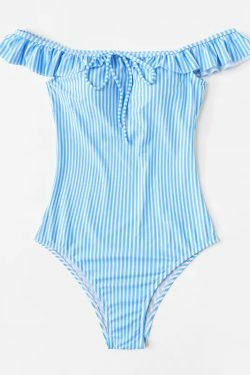 Y2K Aesthetic Striped High Leg Monokini Swimsuit - Coquette Fashion for Women