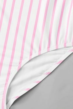 Y2K Aesthetic Striped Off-Shoulder Swimsuit - Coquette Style for Niche Women Fashion