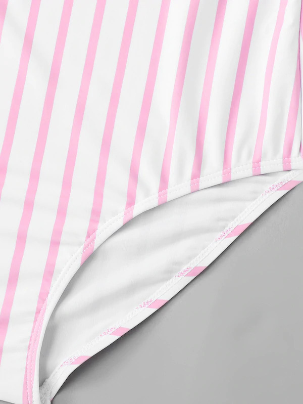 Y2K Aesthetic Striped Off-Shoulder Swimsuit - Coquette Style for Niche Women Fashion Y2K Aesthetic Striped Off-Shoulder Swimsuit - Coquette Style for Niche Women Fashion