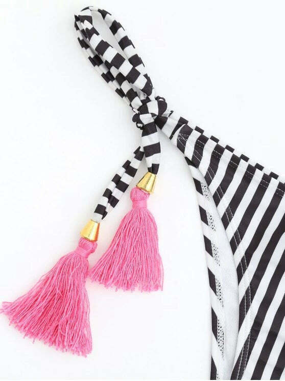 Y2K Aesthetic Striped Ruffles Bathing Suit for Women - Trendy and Fashionable Swimwear Y2K Aesthetic Striped Ruffles Bathing Suit for Women - Trendy and Fashionable Swimwear