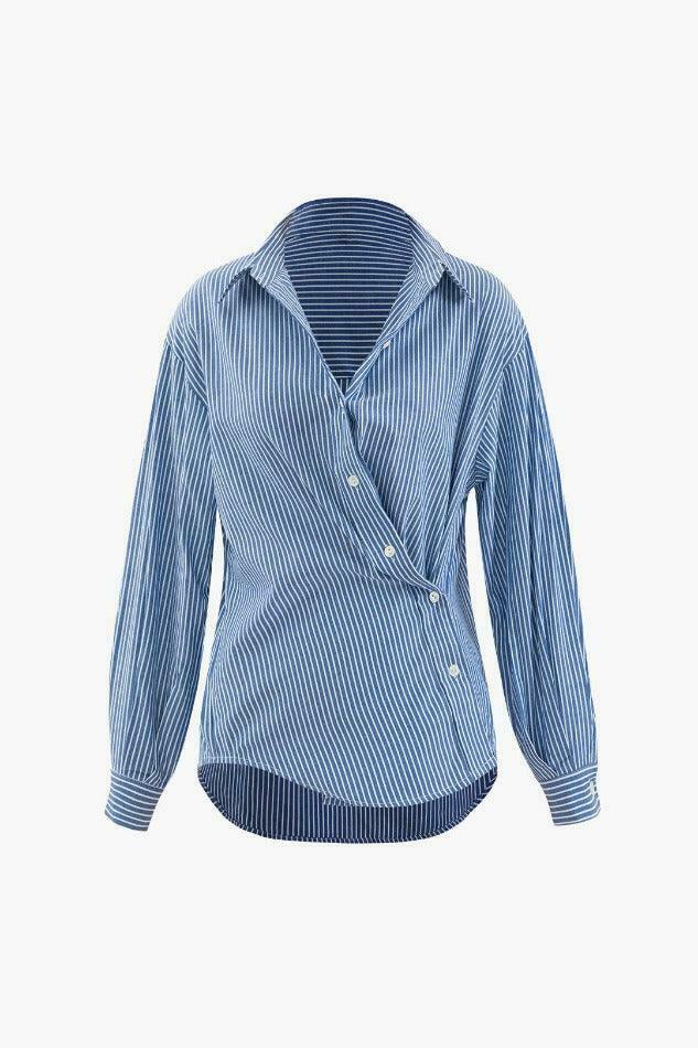Y2K Aesthetic Striped Shirt: Coquette & Grunge Style, Cute Tops for Women, Pastel Goth Fashion Y2K Aesthetic Striped Shirt: Coquette & Grunge Style, Cute Tops for Women, Pastel Goth Fashion