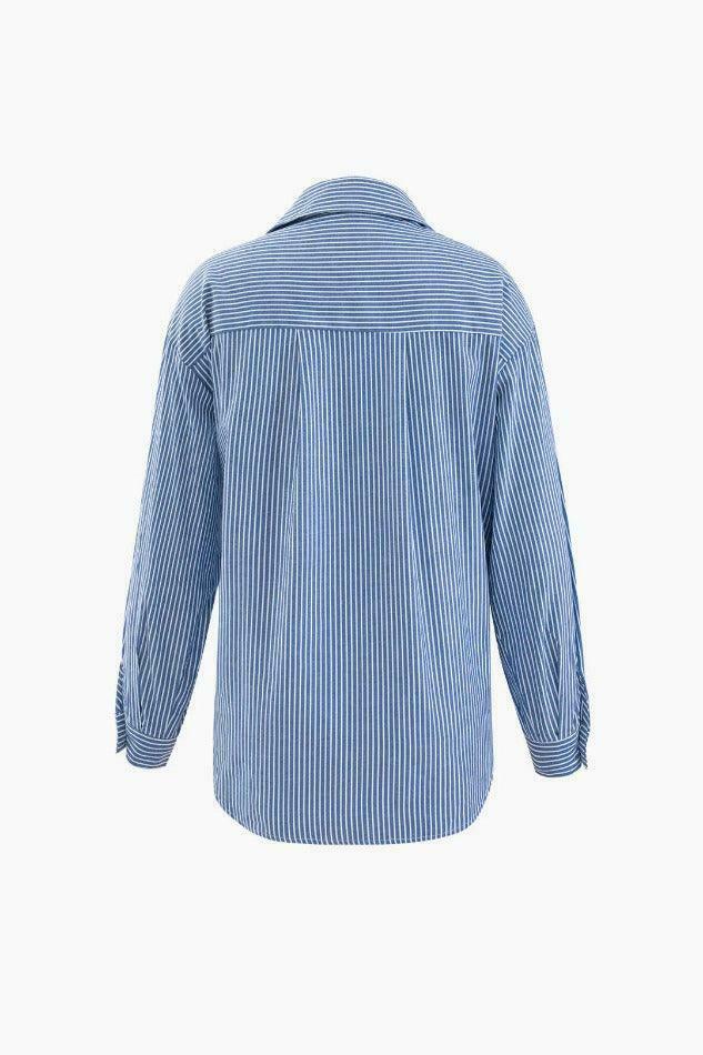 Y2K Aesthetic Striped Shirt: Coquette & Grunge Style, Cute Tops for Women, Pastel Goth Fashion Y2K Aesthetic Striped Shirt: Coquette & Grunge Style, Cute Tops for Women, Pastel Goth Fashion