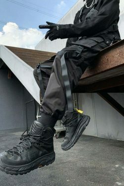 Y2K Aesthetic Tactical Harness Cargo Pants for Women