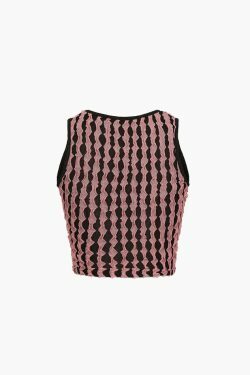 Y2K Aesthetic Texture Cropped Tank Top and Mini Skirt Set - Coquette Fashion for Women