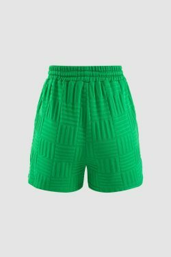 Y2K Aesthetic Textured Hooded T-Shirt and Drawstring Shorts Set for Women