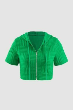 Y2K Aesthetic Textured Hooded T-Shirt and Drawstring Shorts Set for Women