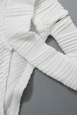 Y2K Aesthetic Textured Slanted Shoulder Irregular Hem Long Sleeve Tee