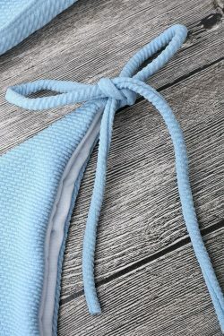 Y2K Aesthetic Textured Tie Side Scoop Bikini Set - Retro-inspired Swimwear for Trendy Women