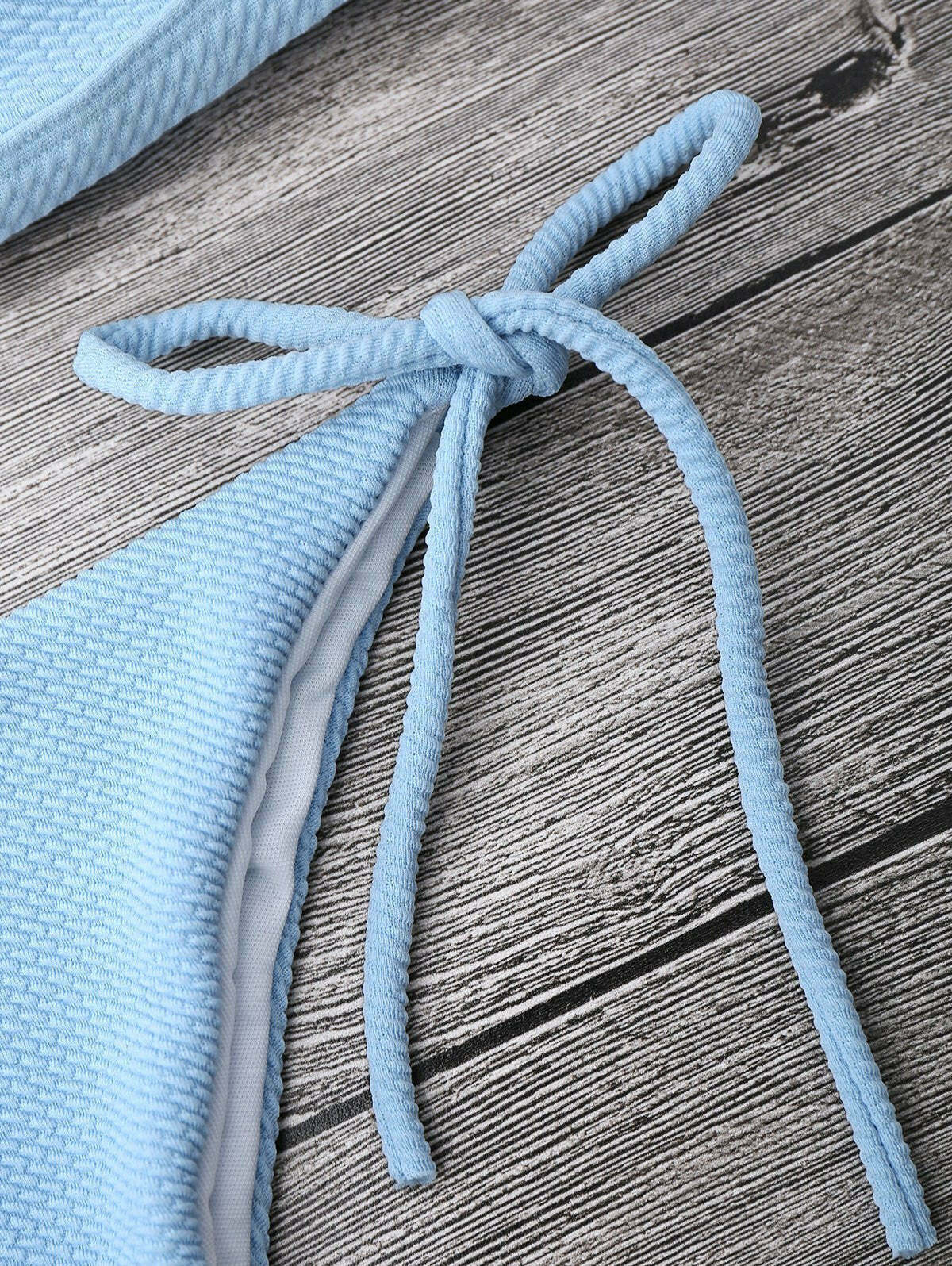 Y2K Aesthetic Textured Tie Side Scoop Bikini Set - Retro-inspired Swimwear for Trendy Women Y2K Aesthetic Textured Tie Side Scoop Bikini Set - Retro-inspired Swimwear for Trendy Women