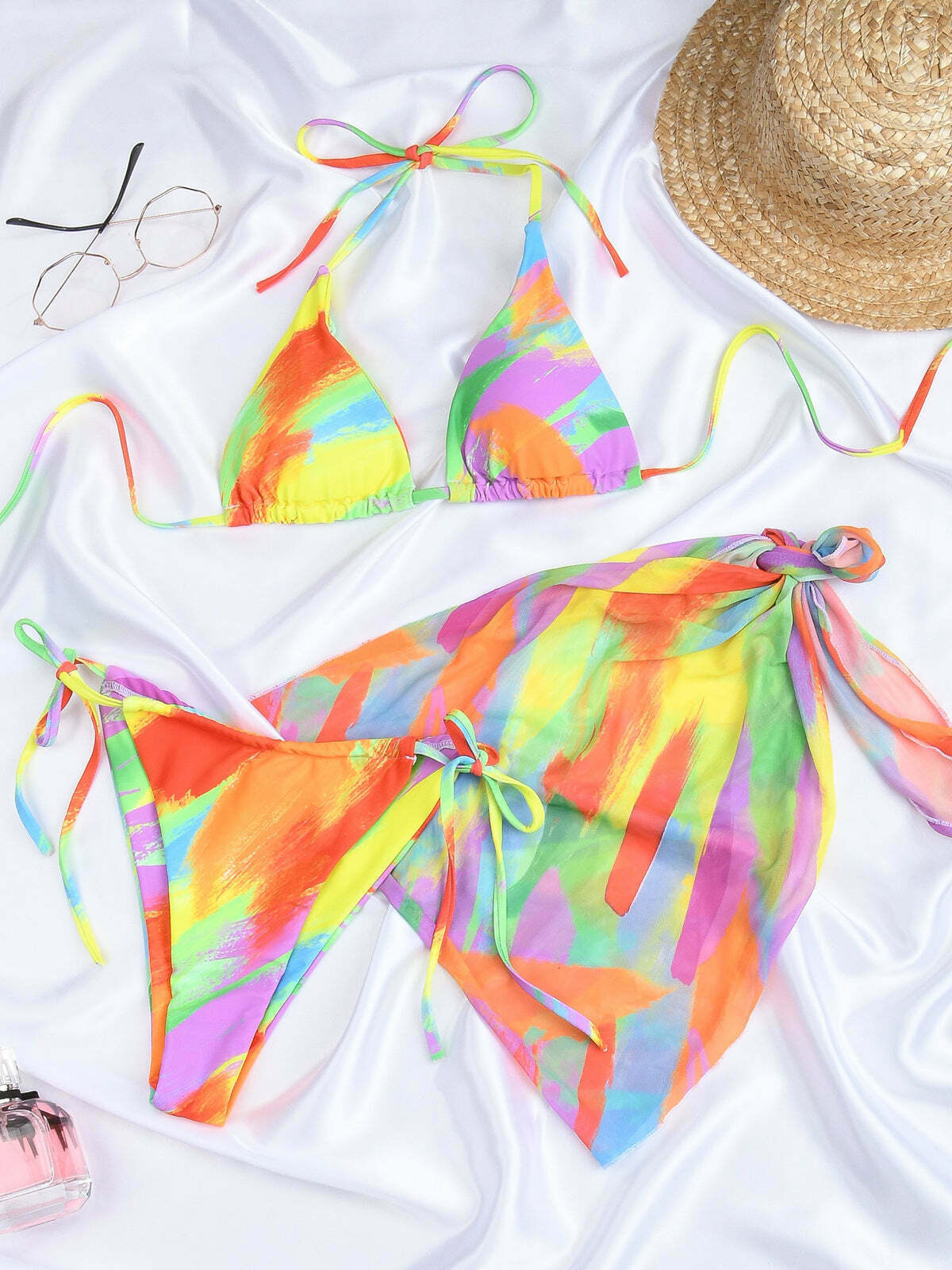Y2K Aesthetic Tie-Dye Bikini Set for Coquette Style with Grunge and Pastel Goth Vibes Y2K Aesthetic Tie-Dye Bikini Set for Coquette Style with Grunge and Pastel Goth Vibes