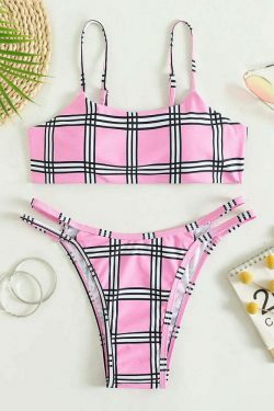 Y2K Aesthetic Tie-Dyed Swimsuit Bikini for Women - Coquette Style with Grunge and Pastel Goth Vibes