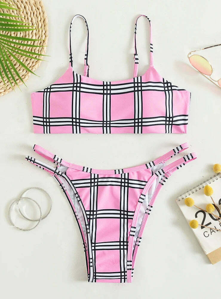 Y2K Aesthetic Tie-Dyed Swimsuit Bikini for Women - Coquette Style with Grunge and Pastel Goth Vibes Y2K Aesthetic Tie-Dyed Swimsuit Bikini for Women - Coquette Style with Grunge and Pastel Goth Vibes