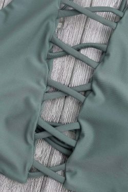 Y2K Aesthetic Tie Back Crisscross Strappy Bikini Set