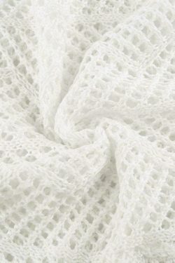 Y2K Aesthetic Tie Front Open Knit Crop Top for Women - Coquette & Grunge Style Fashion