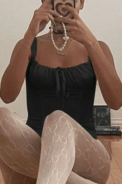 Y2K Aesthetic Tie Front Satin Corset Top for Women - Coquette Style Grunge Fashion