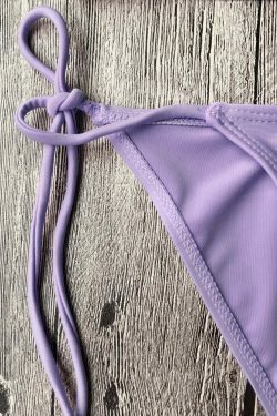 Y2K Aesthetic Tie Side String Scoop Neck Bikini Set