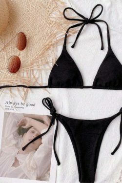 Y2K Aesthetic Triangle Bikini - Coquette Grunge Fashion - Cute Tops & Cargo Skirt Combinations