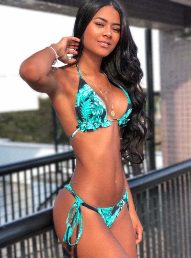 Y2K Aesthetic Tropical Print String Bikini Set for Women - Coquette Style Grunge Fashion