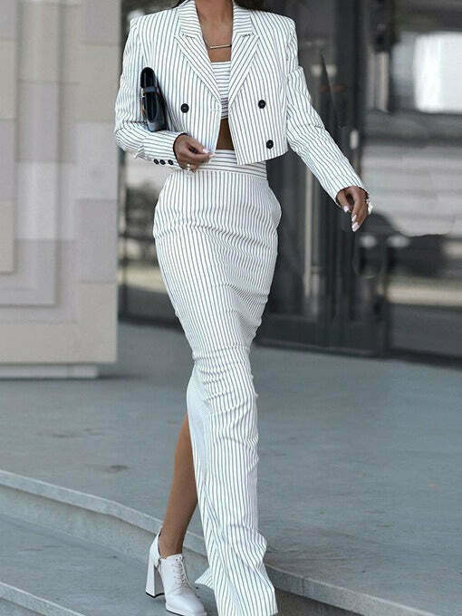 Y2K Aesthetic Tube Skirt & Two-Piece Dress Suit for Women - Coquette & Grunge Style Fashion