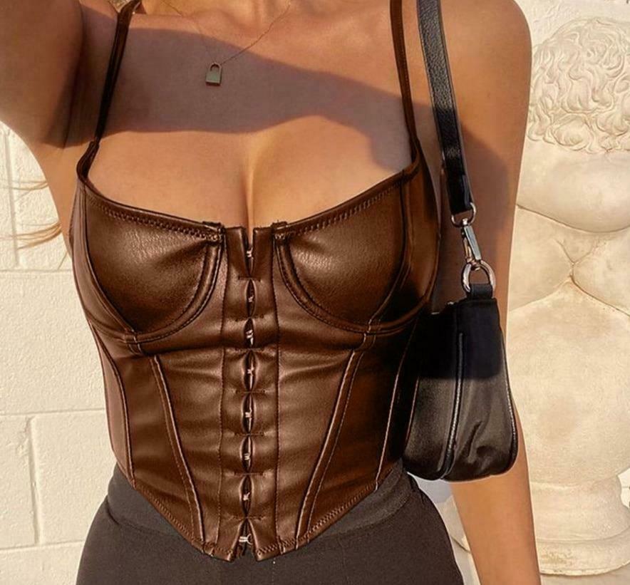 Y2K Aesthetic Tunnel Vision Corset Top - Coquette Style Grunge Fashion for Women