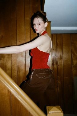 Y2K Aesthetic Turn Around Backless Floral Tank Top