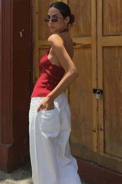 Y2K Aesthetic Turn Around Backless Floral Tank Top