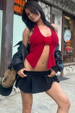 Y2K Aesthetic Turn Around Backless Floral Tank Top