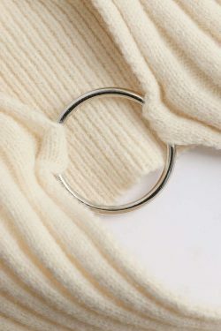 Y2K Aesthetic Turtleneck Cut Out Sleeveless Crop Top for Women - Coquette Style Grunge Fashion