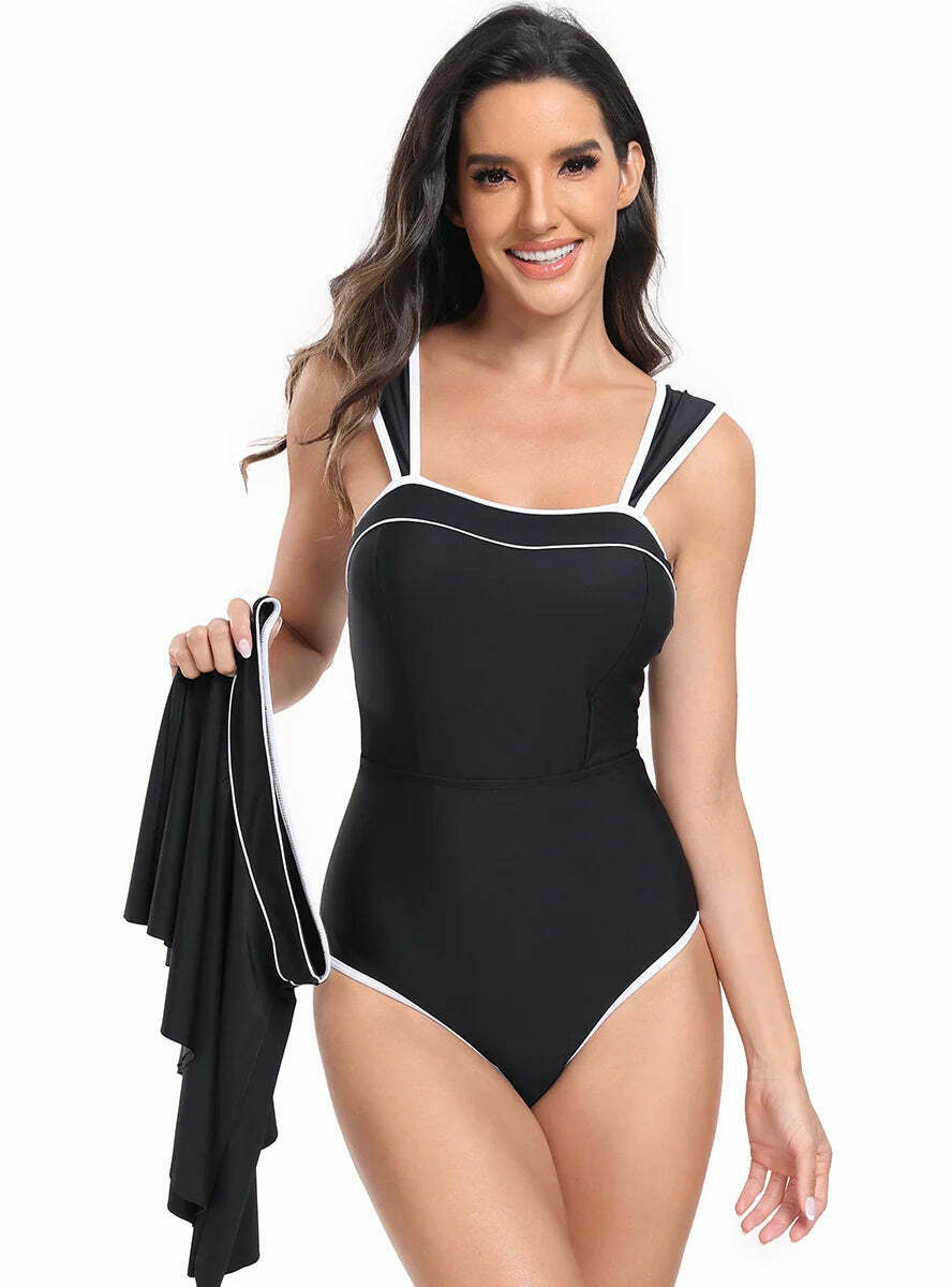 Y2K Aesthetic Two-Piece Bikini Set for Women - Coquette Style Swimsuit with a Sporty Skirt Y2K Aesthetic Two-Piece Bikini Set for Women - Coquette Style Swimsuit with a Sporty Skirt