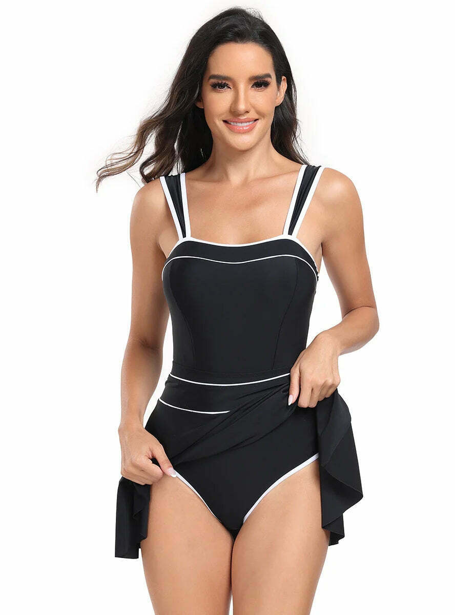 Y2K Aesthetic Two-Piece Bikini Set for Women - Coquette Style Swimsuit with a Sporty Skirt Y2K Aesthetic Two-Piece Bikini Set for Women - Coquette Style Swimsuit with a Sporty Skirt