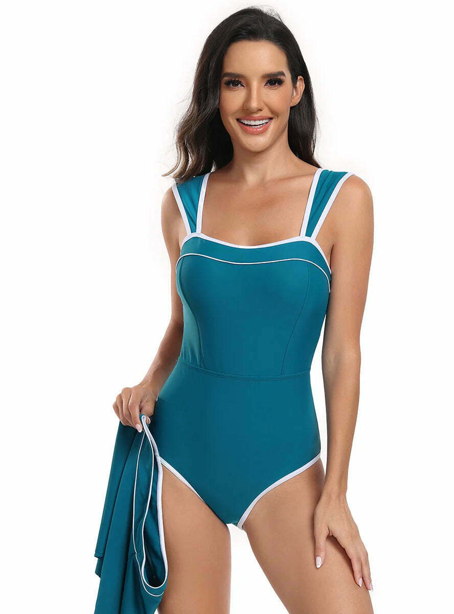 Y2K Aesthetic Two-Piece Bikini Set for Women - Coquette Style Swimsuit with a Sporty Skirt Y2K Aesthetic Two-Piece Bikini Set for Women - Coquette Style Swimsuit with a Sporty Skirt