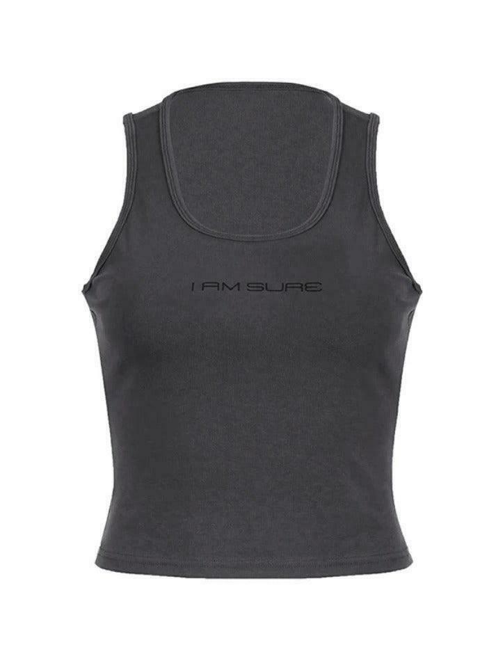 Y2K Aesthetic U Neck Letter Print Loungewear Tank Top - Coquette & Grunge Style