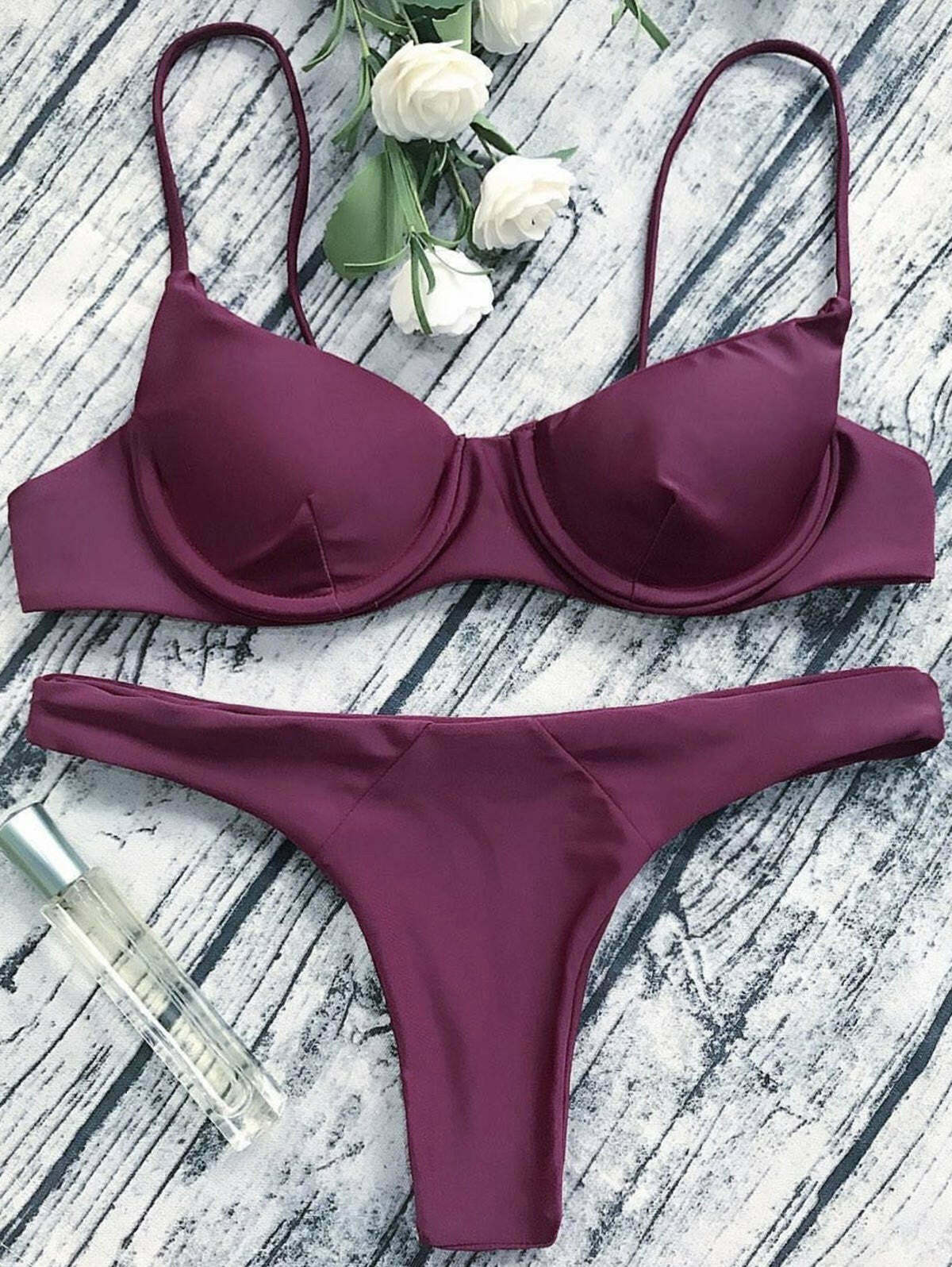 Y2K Aesthetic Underwired Push Up Bathing Suit for Women Y2K Aesthetic Underwired Push Up Bathing Suit for Women